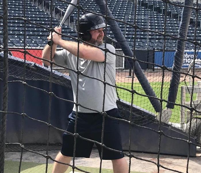 Chuck Sargent taking batting practice at Polar Park